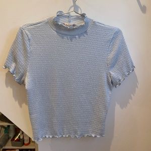 Blue High Neck Tee
